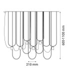 Lampy wiszące designerskie - Dohar Lampa wisząca Udin 6 - Czarna-platyna mat 9783 - product 2