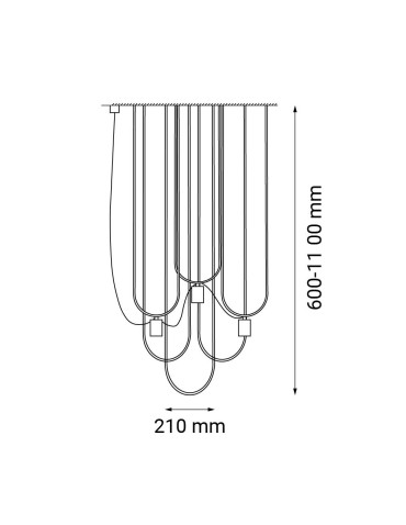 Dohar Lampa wisząca Udin 3 - Czarna-platyna mat 9784 - produkt 2