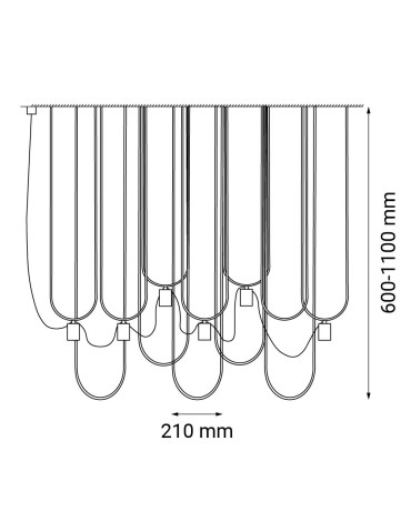 Dohar Lampa wisząca Udin 6 - Czarna 9785 - produkt 2