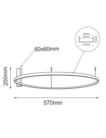 Shilo Plafon Agari 57 - Złoty (570 mm) 3000K 1334 - produkt 2