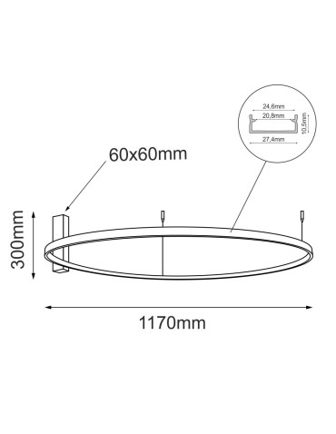 Shilo Plafon Agari 117 - Złoty (1170 mm) 4000K 1355 - produkt 2