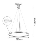 Lampy wiszące okręgi - Shilo Lampa wisząca Agari 57 - Czarna (570 mm) 4000K 5322 - product 2