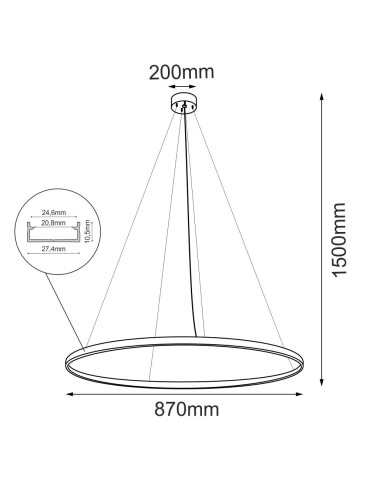 Shilo Lampa wisząca Agari 87 - Złota (870 mm) 3000K 5334 - produkt 2