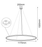 Lampy wiszące okręgi - Shilo Lampa wisząca Agari 117 - Czarna (1170 mm) 4000K 5342 - product 2