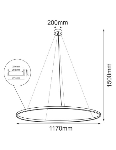 Shilo Lampa wisząca Agari 117 - Złota (1170 mm) 3000K 5344 - produkt 2