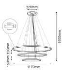 Lampy wiszące okręgi - Shilo Lampa wisząca Agari Multi 3 117-87-57 - Czarna (1170 mm) 4000K 5431 - product 2