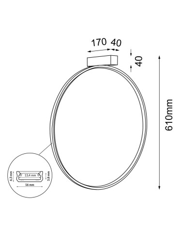Shilo Kinkiet Agaro 57 - Czarny (610 mm) 3000K 4300 - produkt 2