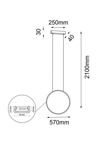 Shilo Lampa wisząca Agaro 57 - Złota (570 mm) 4000K 5305 - produkt 2