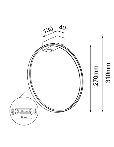 Shilo Kinkiet Agaro 27 - Czarny (310 mm) 4000K 4307 - produkt 2