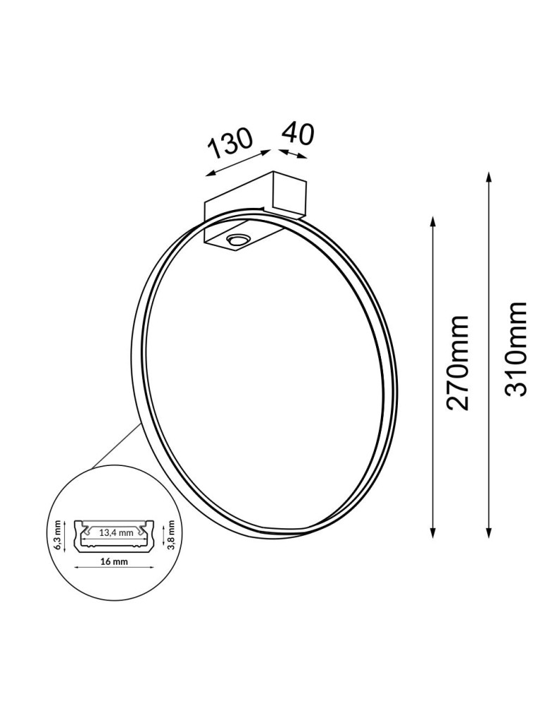 Kinkiety ringi - Shilo Kinkiet Agaro 27 - Czarny (310 mm) 4000K 4307 - product kolory-swiatla.pl 2