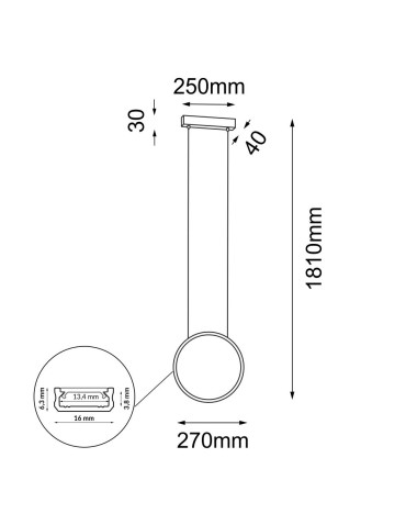 Shilo Lampa wisząca Agaro 27 - Czarna (270 mm) 4000K 5307 - produkt 2