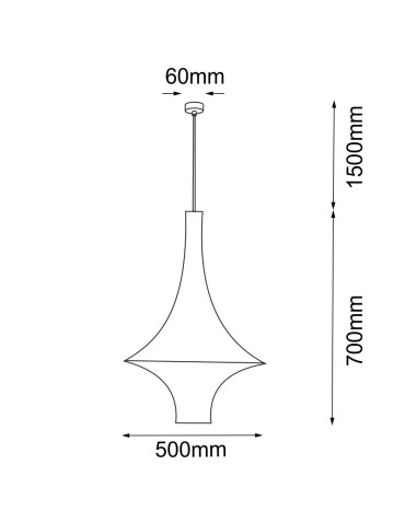 Shilo Lampa wisząca Alda L - Biała (500 mm) 5116 - produkt 2