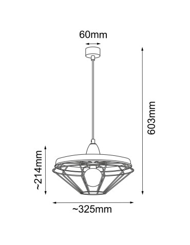 Shilo Lampa wisząca Alkaba - Czarna-platyna mat (325 mm) 5013 - produkt 2