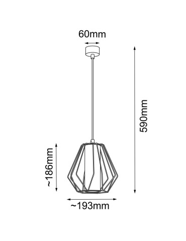 Shilo Lampa wisząca Alkaza - Czarna-platyna mat (193 mm) 5023 - produkt 2