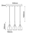 Lampy wiszące na listwie - Shilo Lampa wisząca Botor 3 - Czarna (530 mm) 5096 - product 2
