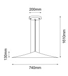 Lampy wiszące designerskie - Shilo Lampa wisząca Brito 74 - Platyna mat (740 mm) 5068 - product 2