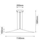 Lampy wiszące designerskie - Shilo Lampa wisząca Brito 114 - Platyna mat (1140 mm) 5070 - product 2