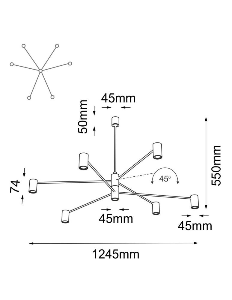 Shilo Lampa wisząca Dakata 6 - Czarna 5638 Shilo Lampa wisząca Dakata 6 - Czarna 5638