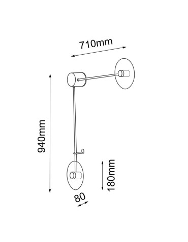 Shilo Kinkiet Furano L - Czarny (940 mm) 4035 - produkt 2