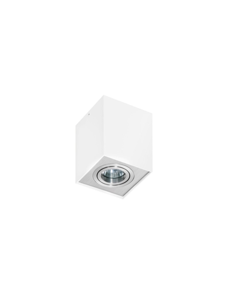 Oprawy sufitowe na wymienne źródło światła - Azzardo ELOY 1 WHITE/ALUMINIUM 1xGU10 Natynkowa Aluminium AZ0872 - produkt kolory-swiatla.pl 1