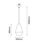 Lampy wiszące - Shilo Lampa wisząca Hagata 1 - Szara (400 mm) 5124 - product 2