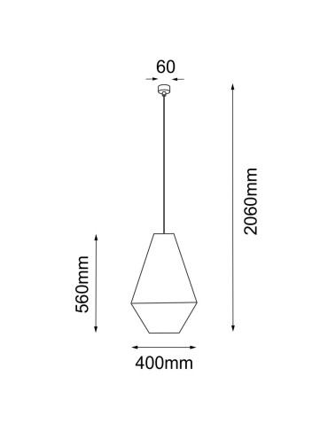 Shilo Lampa wisząca Hagata 1 - Szara (400 mm) 5124 - produkt 2