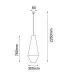 Shilo Lampa wisząca Hagata 3 - Szara (300 mm) 5126 Shilo Lampa wisząca Hagata 3 - Szara (300 mm) 5126