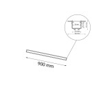 Lampy podtynkowe liniowe - Shilo Lampa wpuszczana Hanawa - Czarna (900 mm) 4000K 8650 - product 2