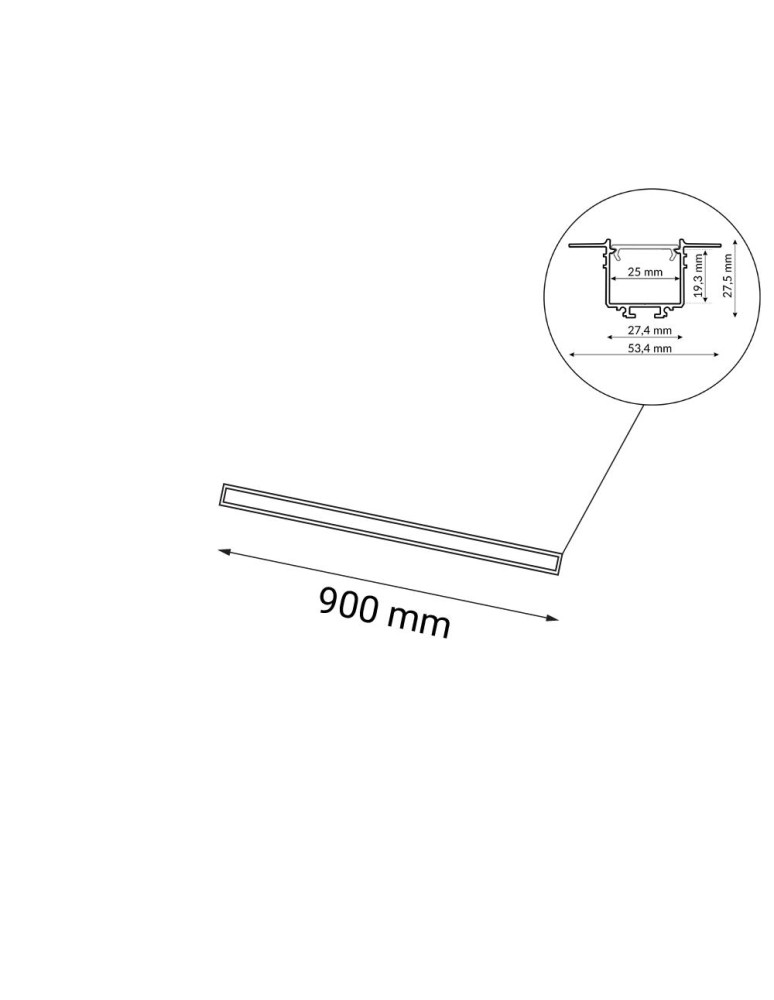 Lampy podtynkowe liniowe - Shilo Lampa wpuszczana Hanawa - Czarna (900 mm) 4000K 8650 - product kolory-swiatla.pl 2