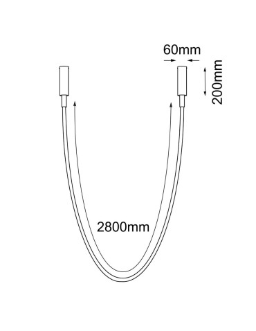 Shilo Lampa wisząca natynkowa Hebi – Czarna (3200 mm) 3000K 5056 - produkt 2