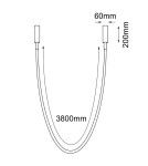 Lampy wiszące designerskie - Shilo Lampa wisząca natynkowa Hebi - Czarna (4200 mm) 4000K 5059 - product 2