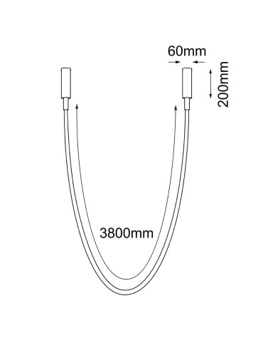 Shilo Lampa wisząca natynkowa Hebi - Czarna (4200 mm) 4000K 5059 - produkt 2