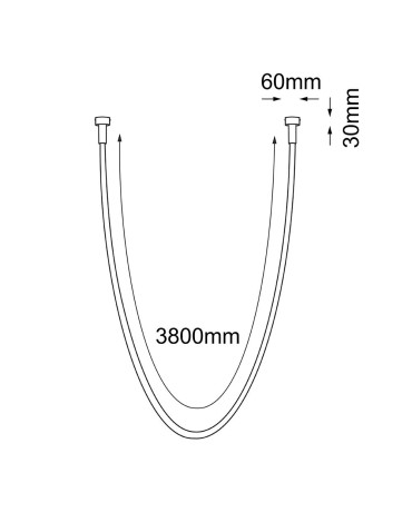 Shilo Lampa wisząca podtynkowa Hebi – Czarna (3860 mm) 4000K 3023 - produkt 2