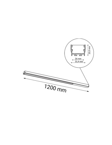 Shilo Plafon Hiate Line - Czarny (1200 mm) 4000K 1810 - produkt 2