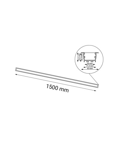 Shilo Lampa wpuszczana Hiate Line - Biała (1500 mm) 3000K 1833 - produkt 2