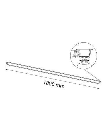 Shilo Lampa wpuszczana Hiate Line - Biała (1800 mm) 4000K 1839 - produkt 2