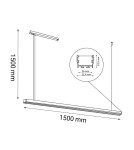 Shilo Lampa wisząca Hiate Line - Czarna (1500 mm) 4000K 1854 Shilo Lampa wisząca Hiate Line - Czarna (1500 mm) 4000K 1854