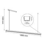 Lampy wiszące nad biurko - Shilo Lampa wisząca Hiate Line - Biała (1800 mm) 3000K 1857 - product 2