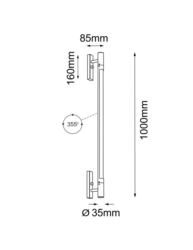 Kinkiety - Shilo Kinkiet Ibara K2 - Czarny (1000 mm) 4005 - product kolory-swiatla.pl 2