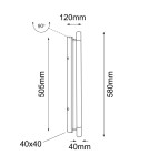 Kinkiety - Shilo Kinkiet Ibara K1 - Czarny IP44 (580 mm) 8090 - product 2