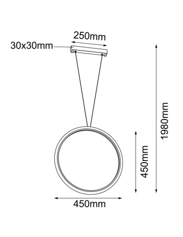Shilo Lampa wisząca Ikuna O - Czarna (450 mm) 4000K 5075 - produkt 2