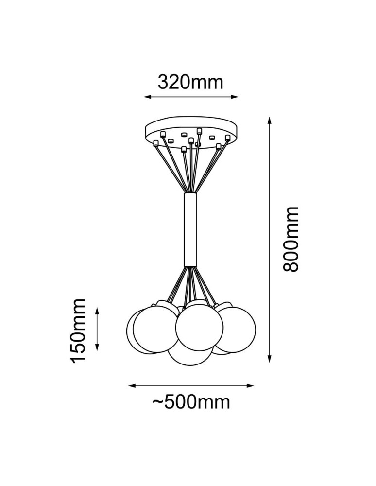 Shilo Lampa wisząca iO 7 mini - Czarna (500 mm) 5071 Shilo Lampa wisząca iO 7 mini - Czarna (500 mm) 5071