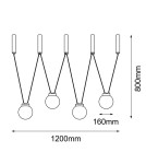 Lampy wiszące - Shilo Lampa wisząca iO 4 mini - Czarna (1200 mm) 5072 - product 2