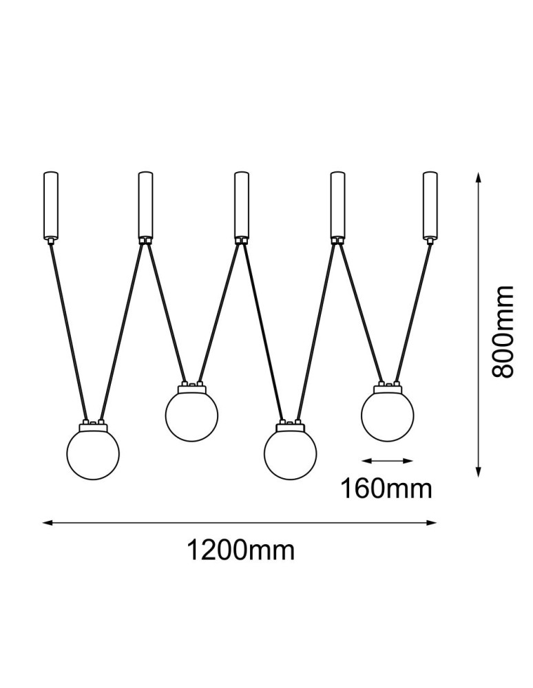 Lampy wiszące - Shilo Lampa wisząca iO 4 mini - Czarna (1200 mm) 5072 - product kolory-swiatla.pl 2