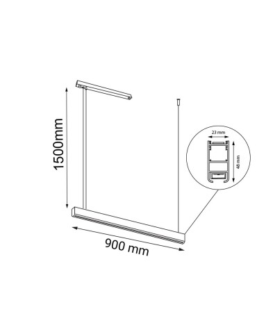 Shilo Lampa wisząca Isaseki - Czarna (1500 mm) 4000K 8662 - produkt 2