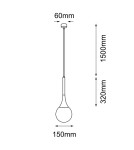 Lampy wiszące - Shilo Lampa wisząca Jun 1 - Czarna (150 mm) 5169 - product 2