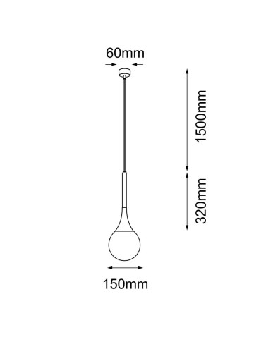 Shilo Lampa wisząca Jun 1 - Czarna (150 mm) 5169 - produkt 2
