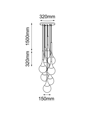 Shilo Lampa wisząca Jun 8 - Czarna (320 mm) 5171 - produkt 2