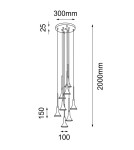 Lampy wiszące - Shilo Lampa wisząca Kanzaki 8 - Czarna (300 mm) 4000K 8533 - product 2