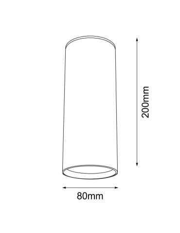 Shilo Plafon Kobe - Czarny (200 mm) 1082 - produkt 2